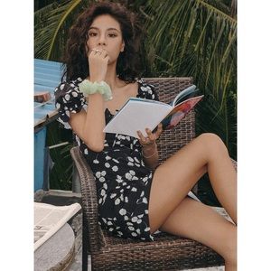 W Concept Sweetheart Neckline Ruffle Mini Dress